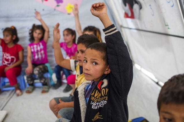 On 1 June 2016, young Syrian refugees attend the lessons inside a school at the Saadnayel Informal Settlement in Bekaa Valley.  World-renowned singer and UNICEF Goodwill Ambassador Ricky Martin calls for increased focus on safeguarding the futures of millions of children affected by the Syria conflict, whose lives have been shaped by displacement, violence and a persistent lack of opportunities. During the two-day visit to Lebanon from 1-2 June 2016, Martin also witnessed how UNICEF is working to provide protective environments for children and adolescents where they can play and receive the support they need to get back into formal education. In Lebanons Bekaa valley and Akkar, Martin participated in recreational activities for children at safe spaces in informal settlements. Additionally, he met adolescents attending life-skills training, provided by UNICEF and partners, where girls and boys are given vocational training and learning support. Around 1.1 million Syrians have sought refuge in Lebanon since the start of the crisis in 2011, more than half of them are children. Child refugees are particularly at risk of exploitation and abuse, with large numbers being left with no choice but to go out to work, rather than attend school. Child refugees are particularly at risk of exploitation and abuse, with large numbers being left with no choice but to go out to work, rather than attend school.  The deteriorating economic situation for Syrian refugees has dramatically exacerbated the problem of child labour in Lebanon. Adding to the psychological distress already affecting many of the children who have fled conflict and violence at home is the challenge associated with some of the worst forms child labour such as working on construction sites, which can cause long-term developmental and psychological damage as well as physical harm. UNICEF is working closely with the Government institutions, as well as local and international partners, to meet the needs of over 1